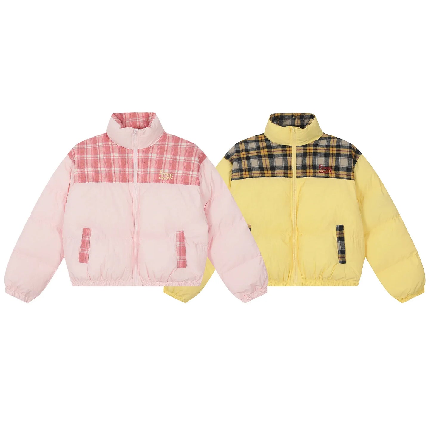 Sweet Girl Plaid Stitching High Quality Cotton Coat Jacket - Gizmo Galaxy