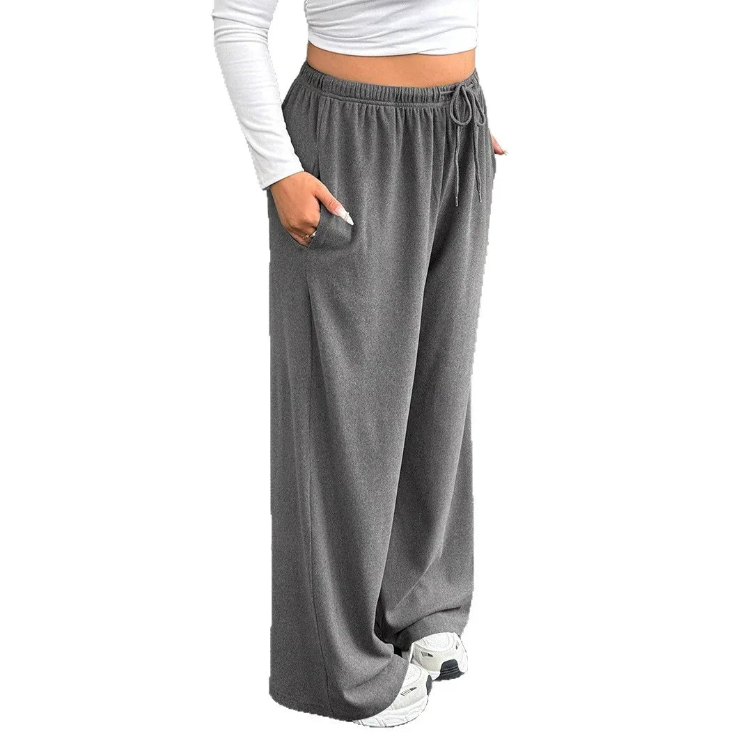 New Women's Drawstring-waist Straight-leg Casual Loose Pants - Gizmo Galaxy