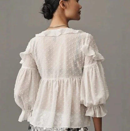 Women's Casual Solid Color Cut-out Printed Shirt - Gizmo Galaxy