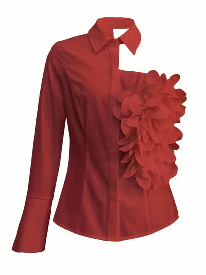 White Blouse With A One-shoulder TOP - Gizmo Galaxy