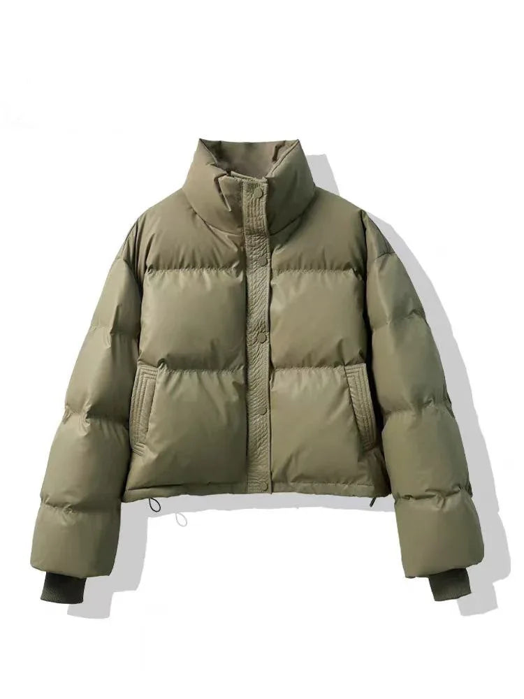 Wash-free PU Leather Cotton-padded Women's Short Thickened Small Cotton Coat Jacket - Gizmo Galaxy