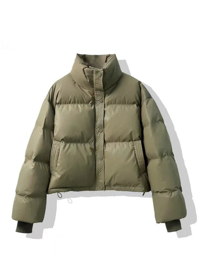 Wash-free PU Leather Cotton-padded Women's Short Thickened Small Cotton Coat Jacket - Gizmo Galaxy
