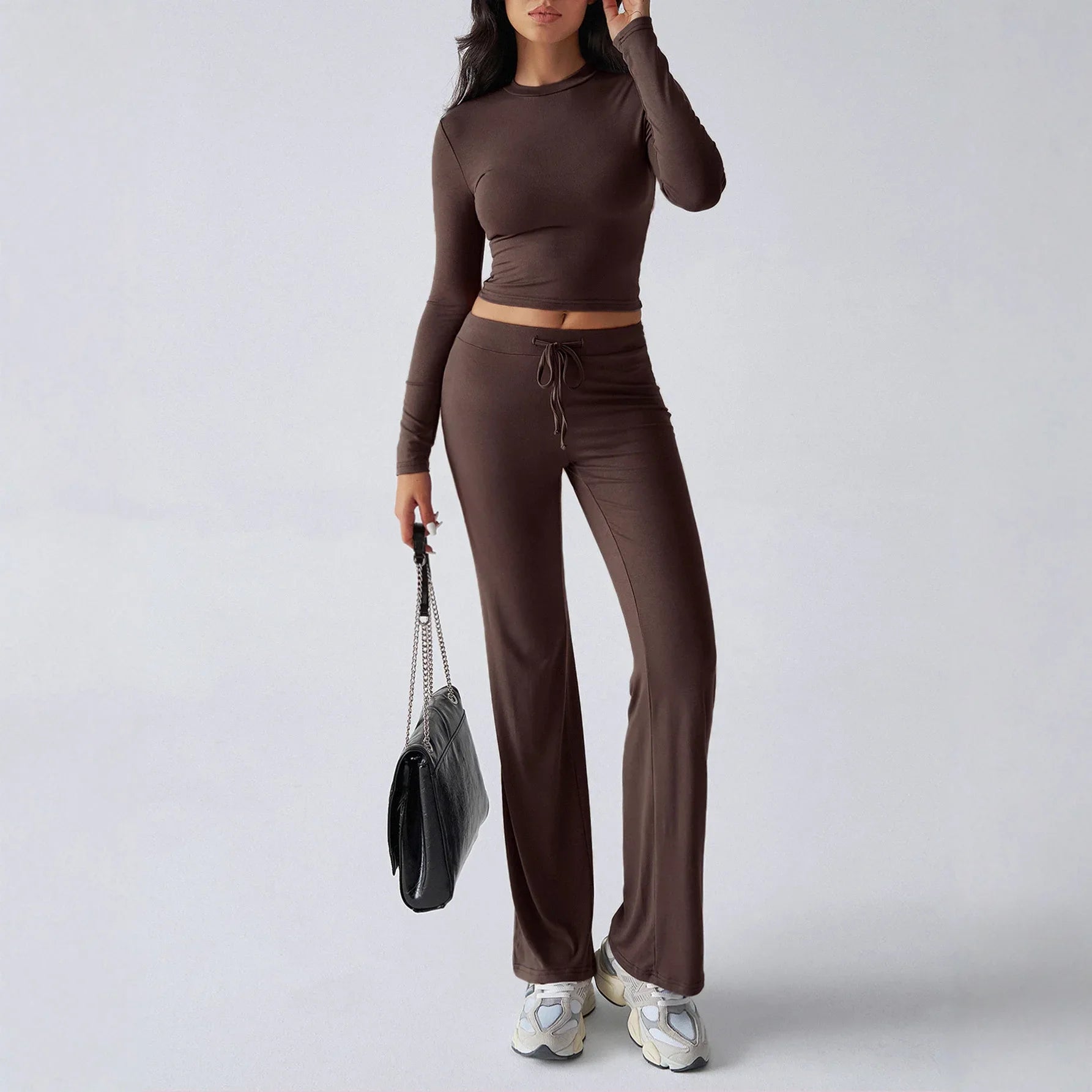 Sports Yoga Style Long-sleeved Straight Pants Casual Suit - Gizmo Galaxy