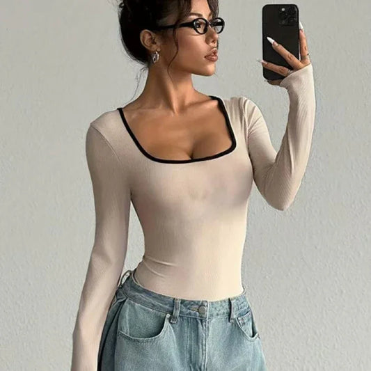 Slim Fit Patchwork Fashion Sexy Siamese Clothes For Women - Gizmo Galaxy