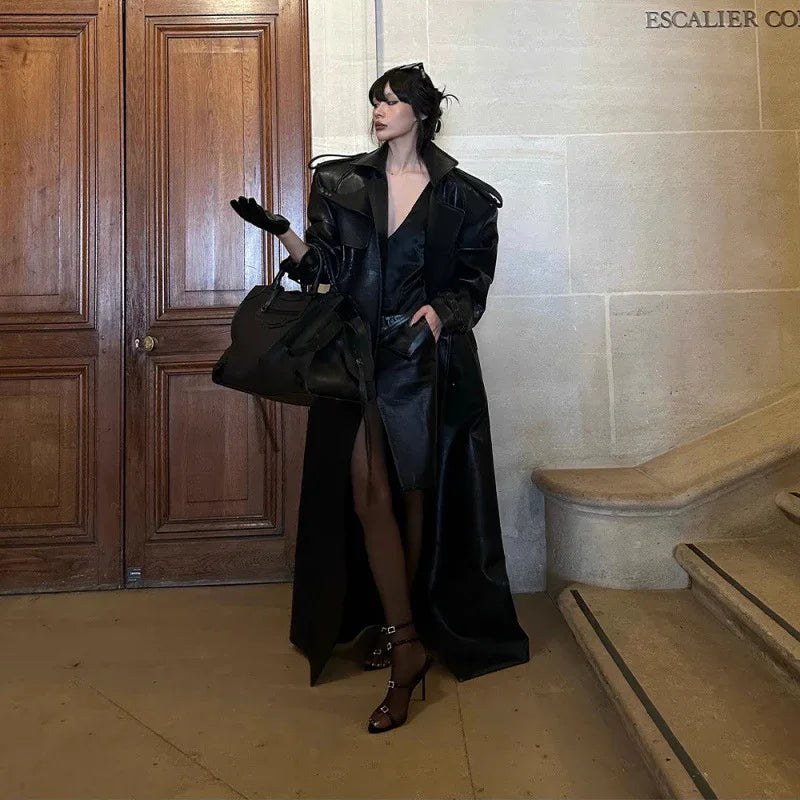 Autumn And Winter New Loose Cool Long Trench Coat - Gizmo Galaxy