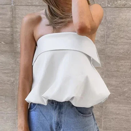 Satin Sexy Tube Top Backless Strap Vest - Gizmo Galaxy