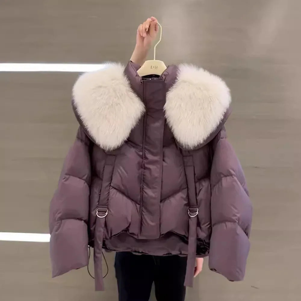 Winter Black Cotton-padded Clothes Coat For Women - Gizmo Galaxy