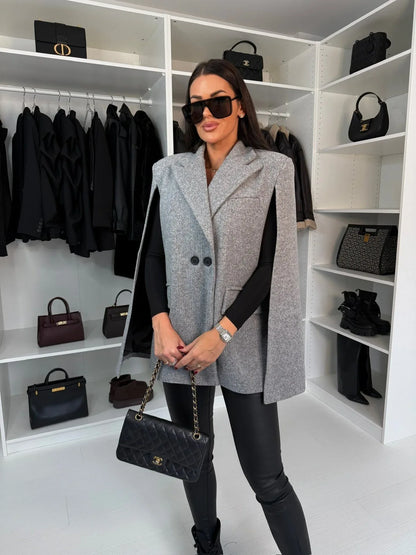 Fashion Solid Color Loose Shawl Coat - Gizmo Galaxy