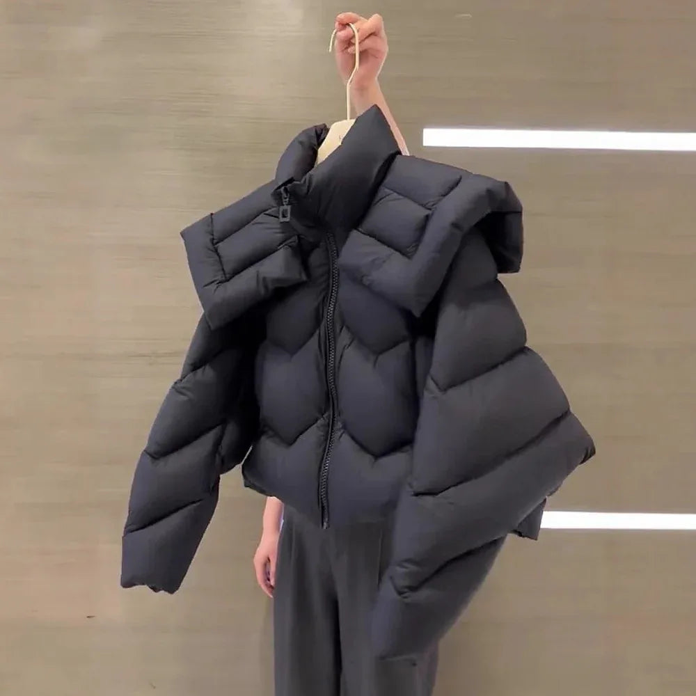 High-grade Cotton-padded Jacket Thick Black - Gizmo Galaxy