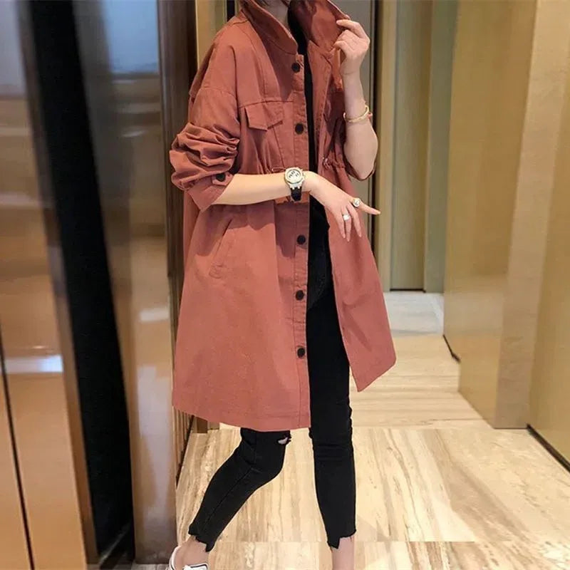 Fashion Korean Style Loose Leisure Anti-aging Mid-length Coat - Gizmo Galaxy
