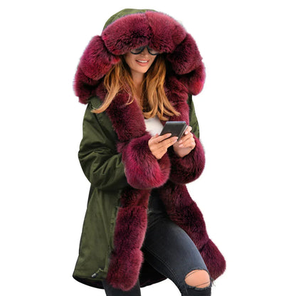 Cotton-padded Jacket Fur Collar Coat Hooded - Gizmo Galaxy