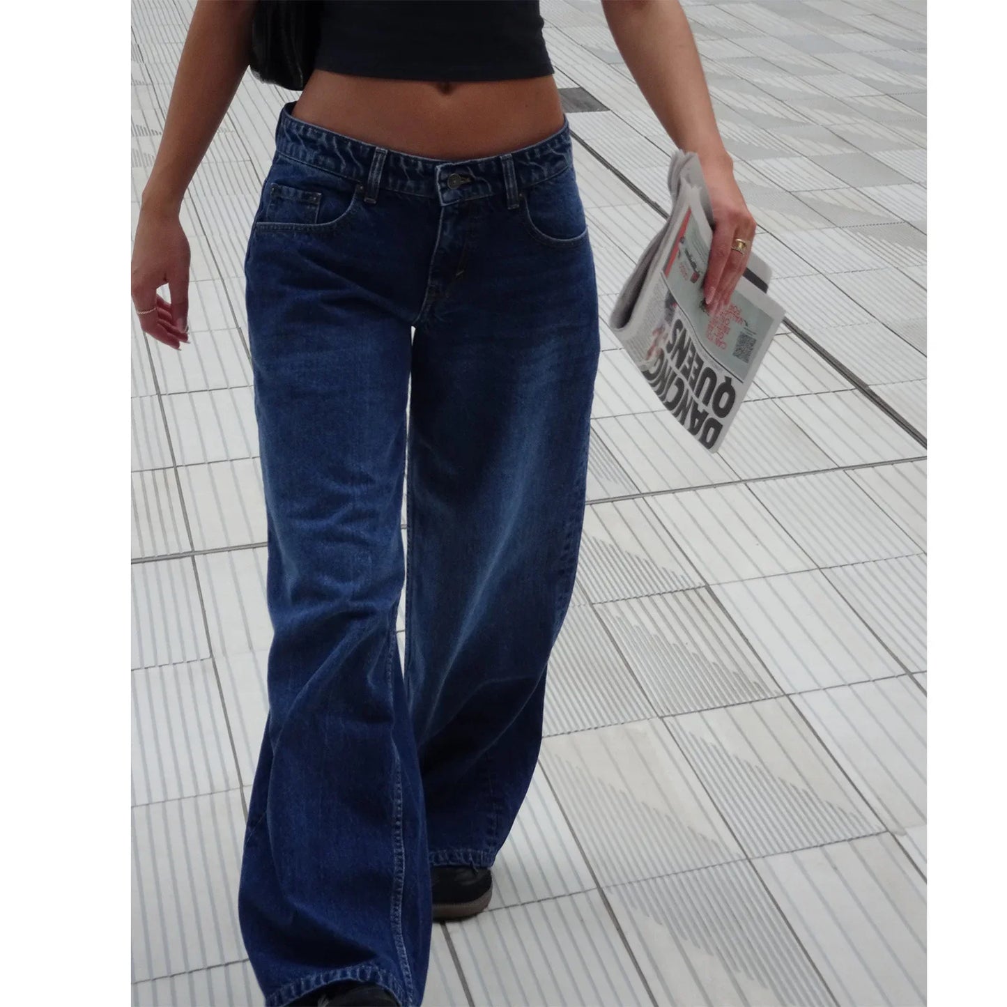 Women's American-style Vintage Straight-leg Jeans - Gizmo Galaxy