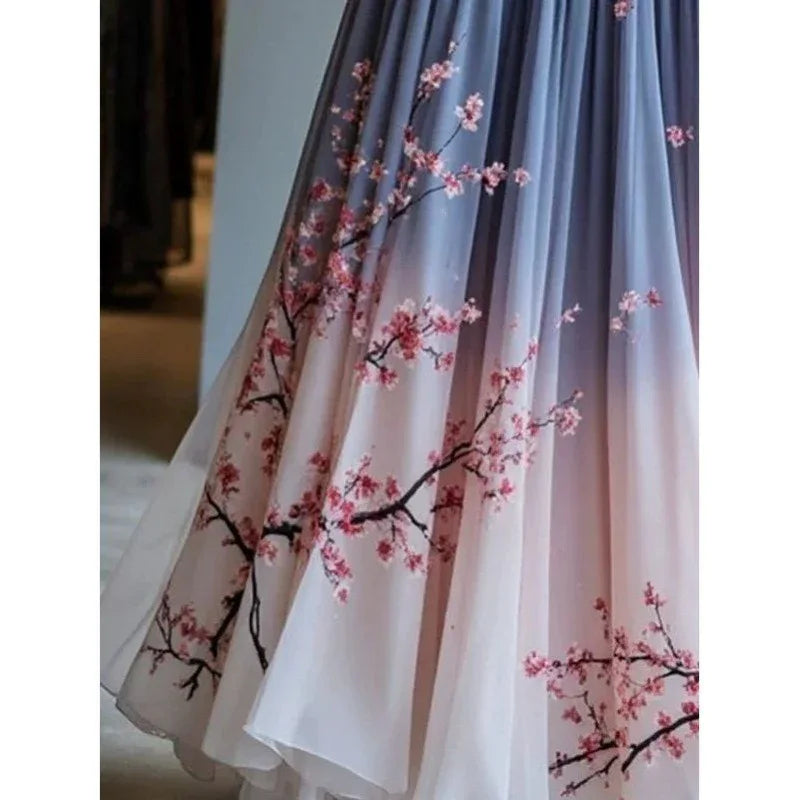 Women's Chinese-style Printed Skirt - Gizmo Galaxy