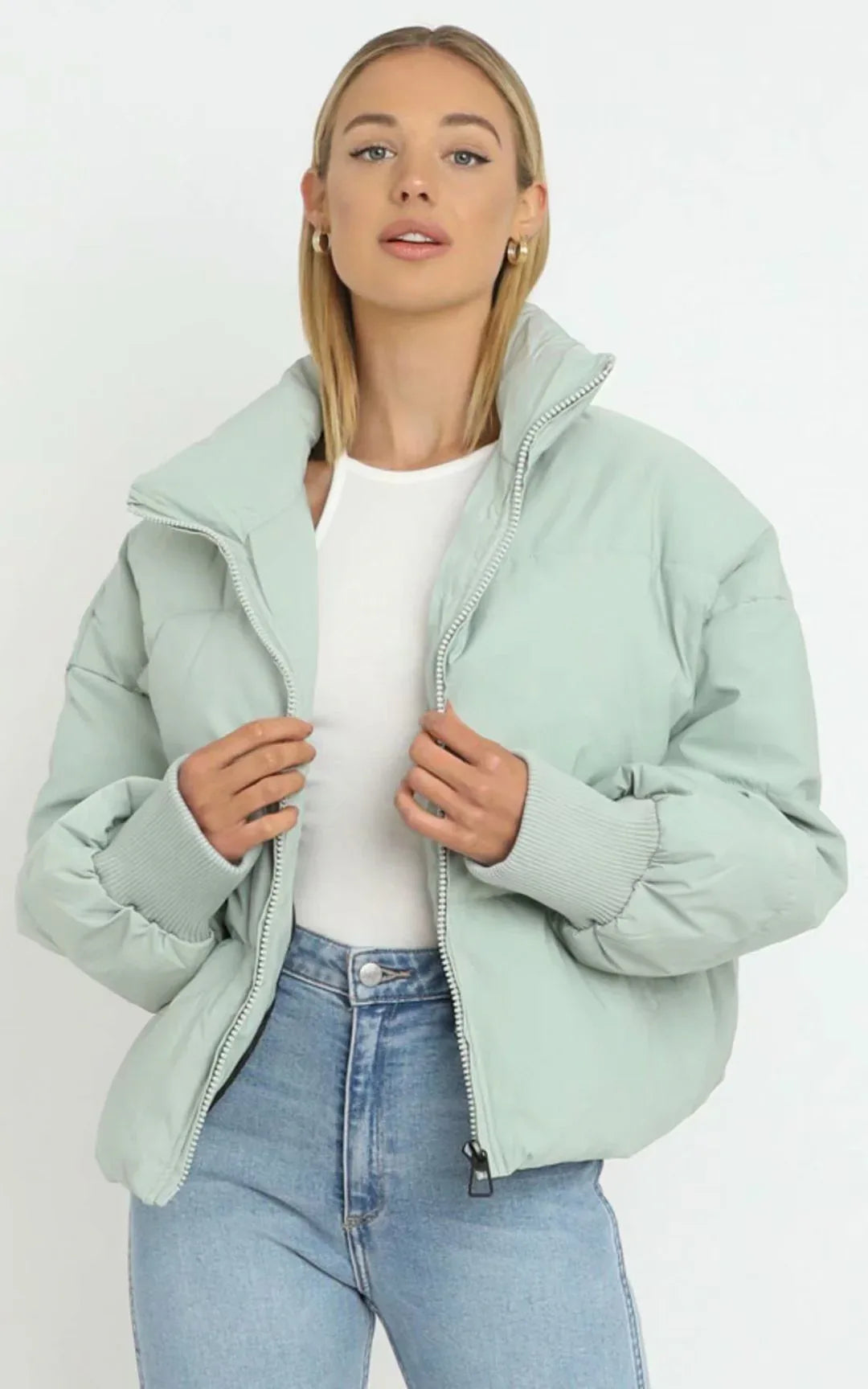 Women's Urban Leisure Versatile Stand Collar Puffer Jacket Coat - Gizmo Galaxy