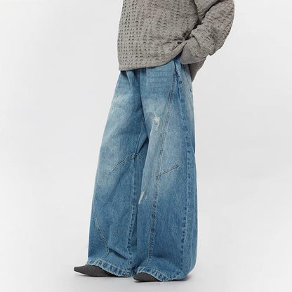 Ripped Denim Jeans Loose Straight-leg Design Couples Wide-leg Style American High-street Pants With A Cool Edgy Vibe - Gizmo Galaxy