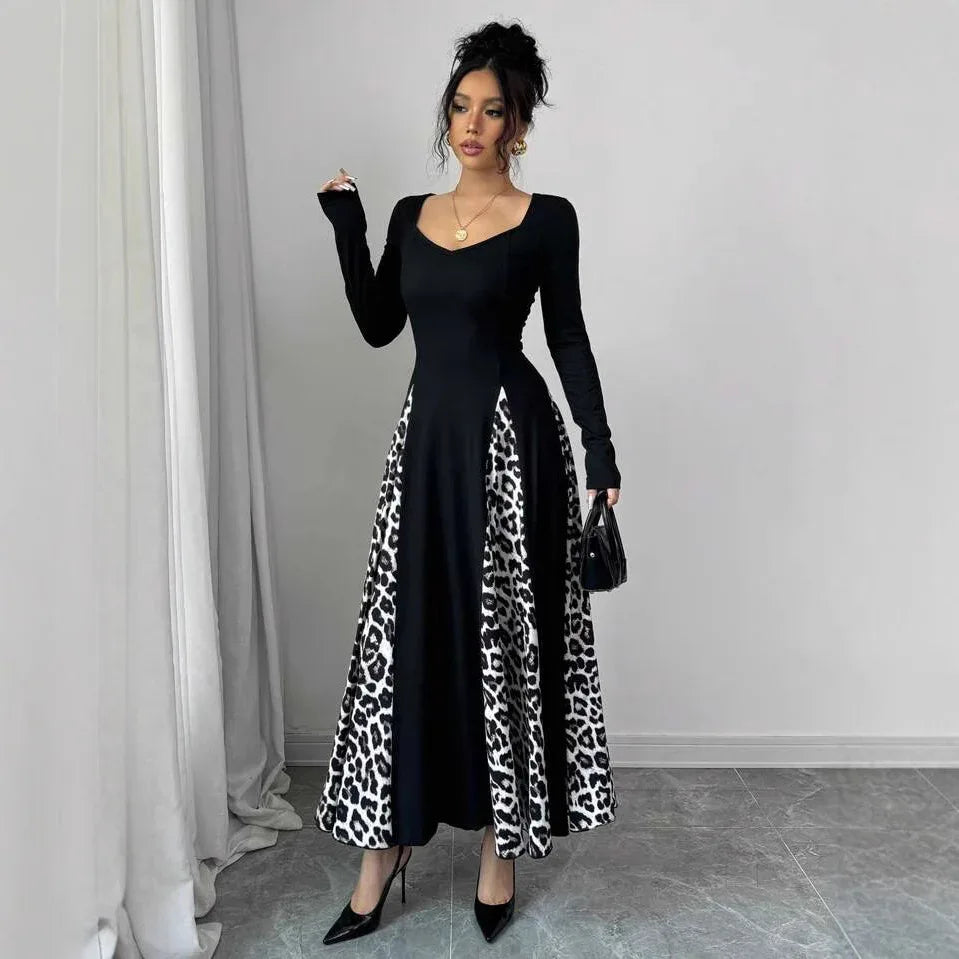 Womens Slimming Split Formal Dress With Long Sleeves - Gizmo Galaxy