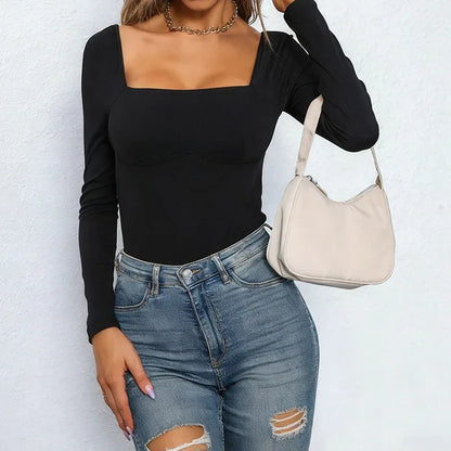 Tight Off-neck Sunken Stripe Knitted Jumpsuit - Gizmo Galaxy