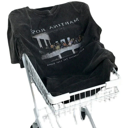 Washed Retro Cotton Short-sleeved T-shirt Loose All-matching Top - Gizmo Galaxy