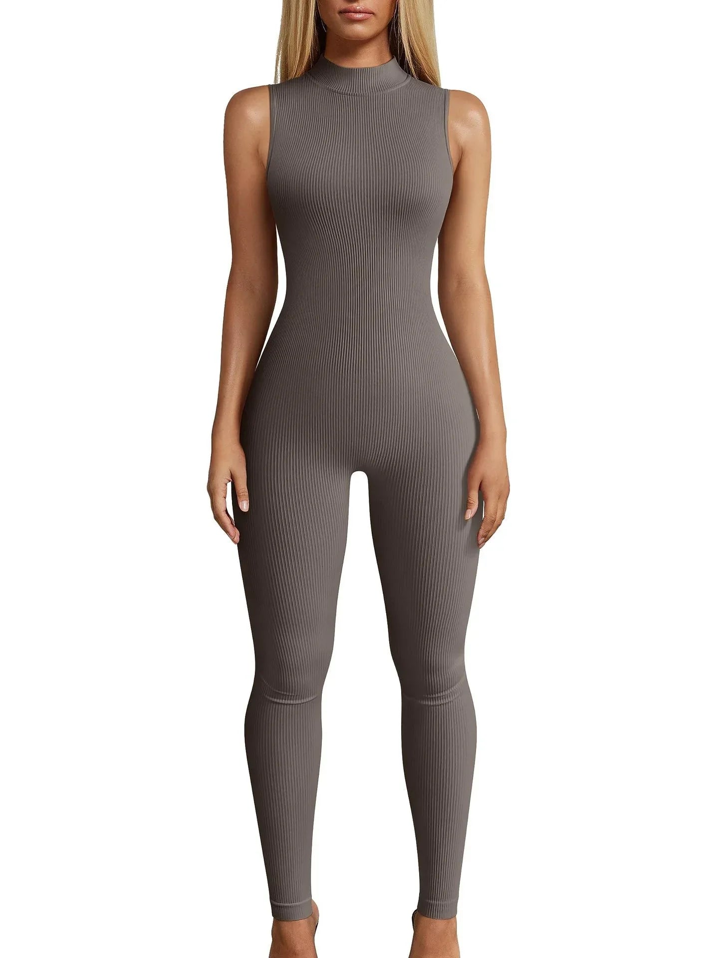 European And American Style Women Yoga Slim Rib Sleeveless Sports Jumpsuit - Gizmo Galaxy