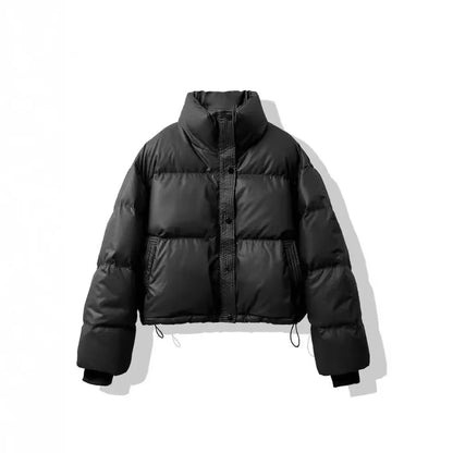 Wash-free PU Leather Cotton-padded Women's Short Thickened Small Cotton Coat Jacket - Gizmo Galaxy