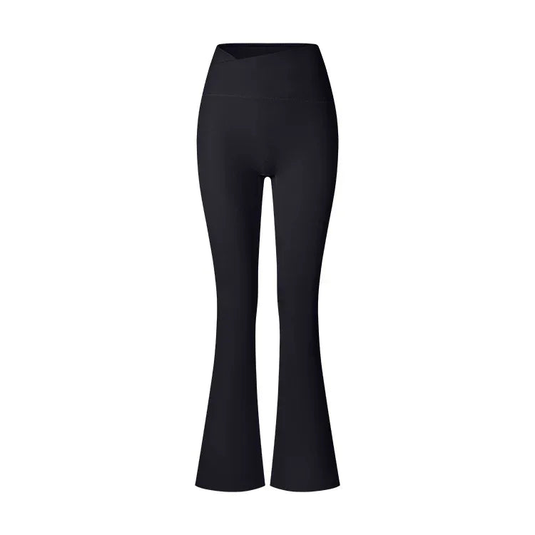 Women's Brushed Texture High Waist Cross Shaping Yoga Pants - Gizmo Galaxy