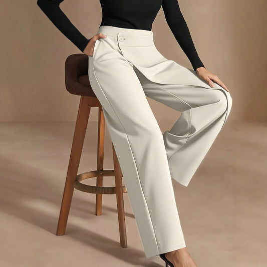 Asymmetrical Draping Suit-style High-waisted Slimming Casual Pants - Gizmo Galaxy