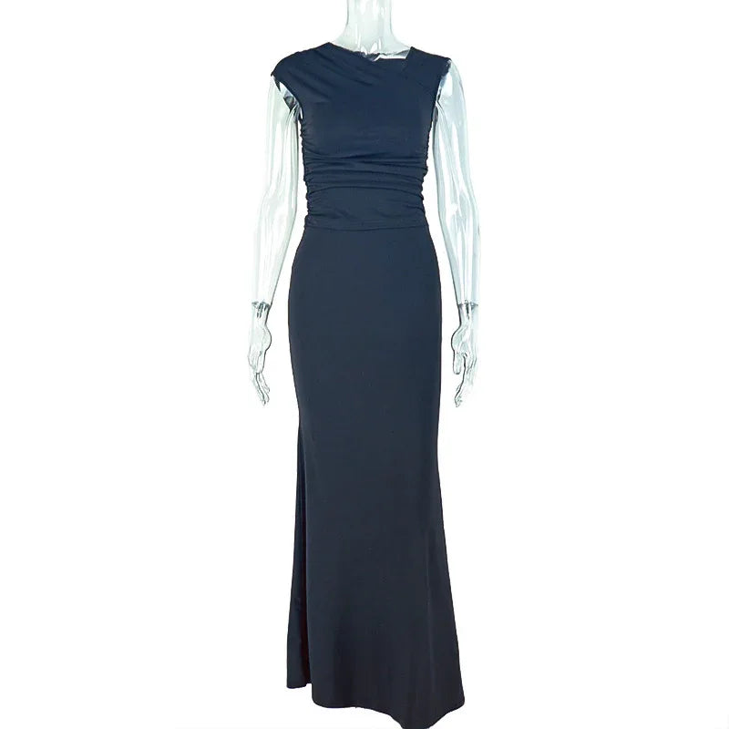 Slim-fit Pleated Fashionable Solid-color Skirt Suit - Gizmo Galaxy