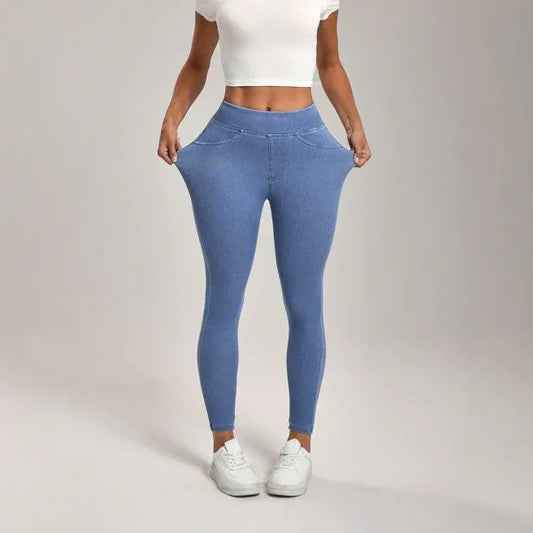 High Waist Slimming Hip Raise Tight Double Pocket Sports Casual Ankle Banded Pants - Gizmo Galaxy