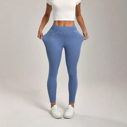 High Waist Slimming Hip Raise Tight Double Pocket Sports Casual Ankle Banded Pants - Gizmo Galaxy