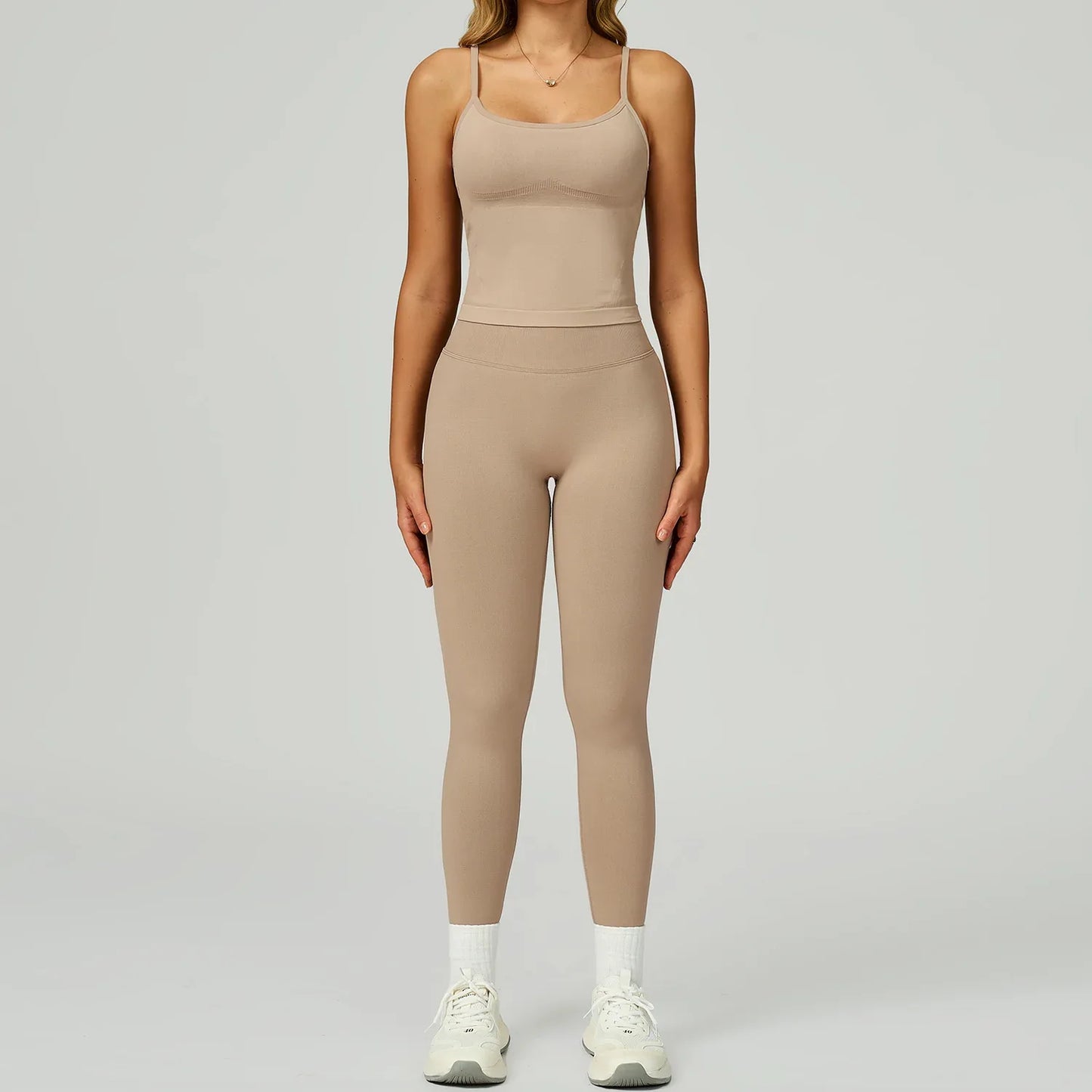 Women's Vest And Pants Color-blocking Yoga Set - Gizmo Galaxy