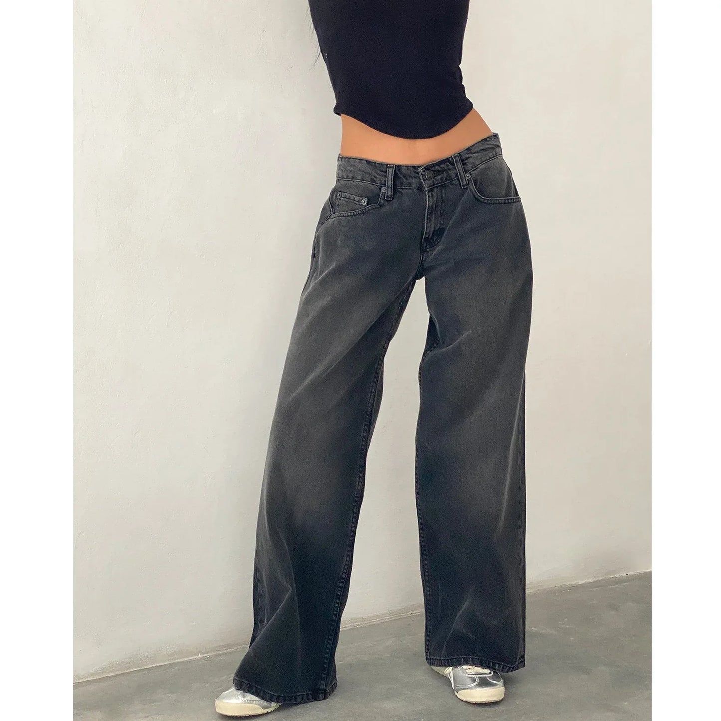 Women's American-style Vintage Straight-leg Jeans - Gizmo Galaxy