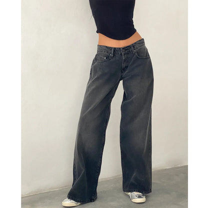 Women's American-style Vintage Straight-leg Jeans - Gizmo Galaxy