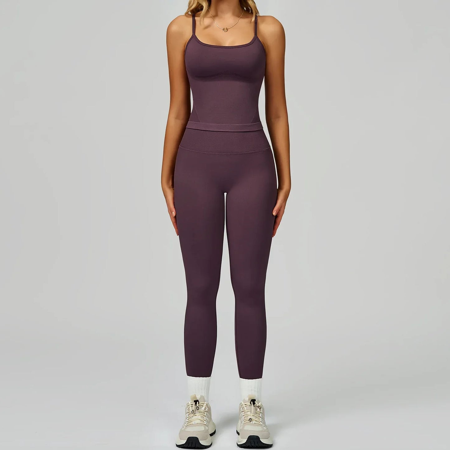 Women's Vest And Pants Color-blocking Yoga Set - Gizmo Galaxy