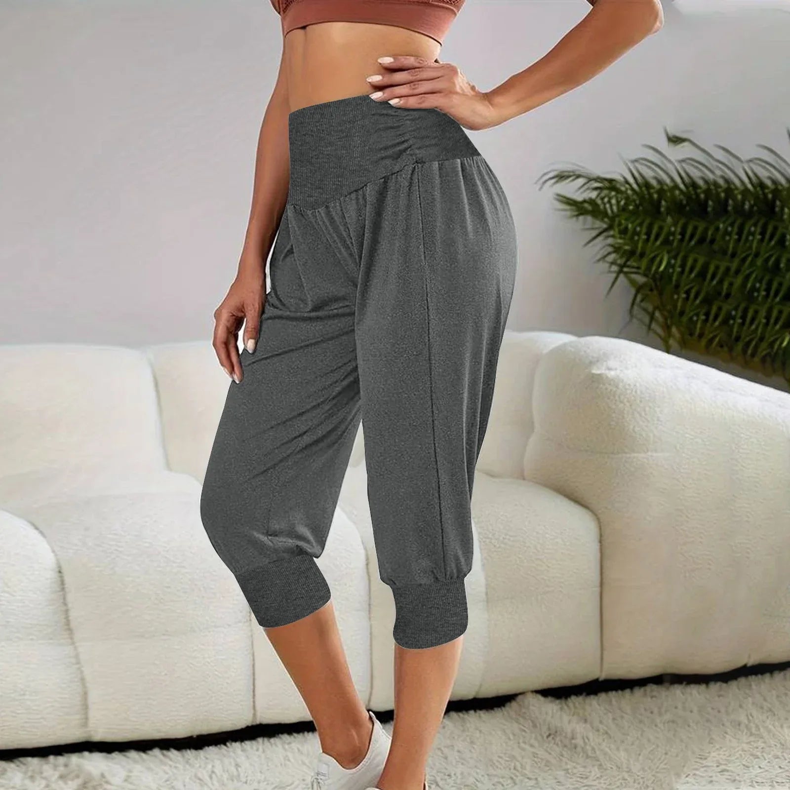 Women's Home Casual Pants High Waist Temperament Ankle-tied Harem Pants - Gizmo Galaxy