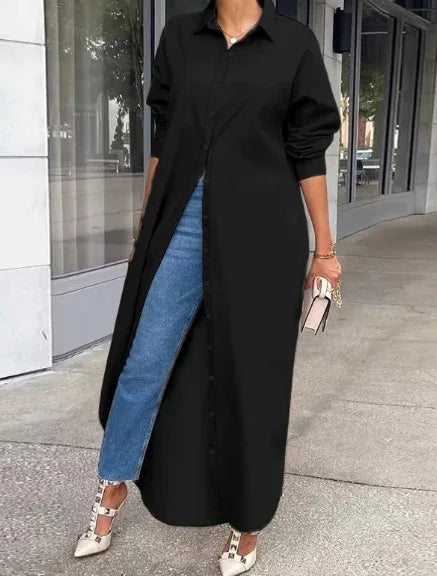 A Solid-colored Long-sleeved Top For Ladies - Gizmo Galaxy