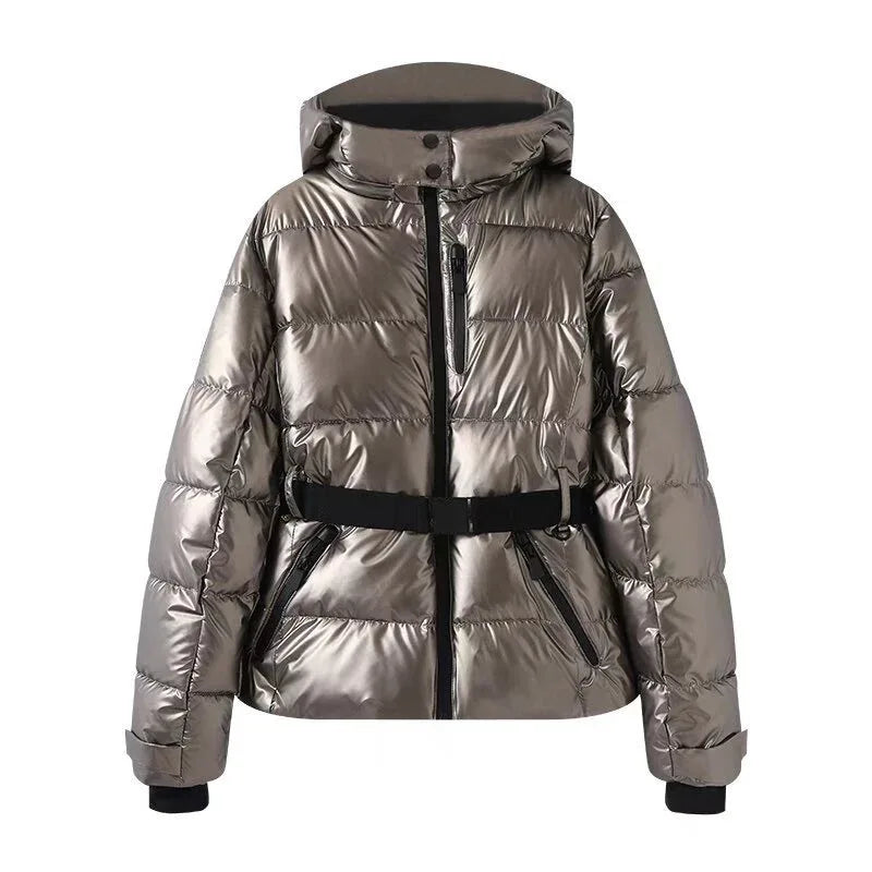 Women's Waist Slimming With Belt Cotton-padded Jacket - Gizmo Galaxy