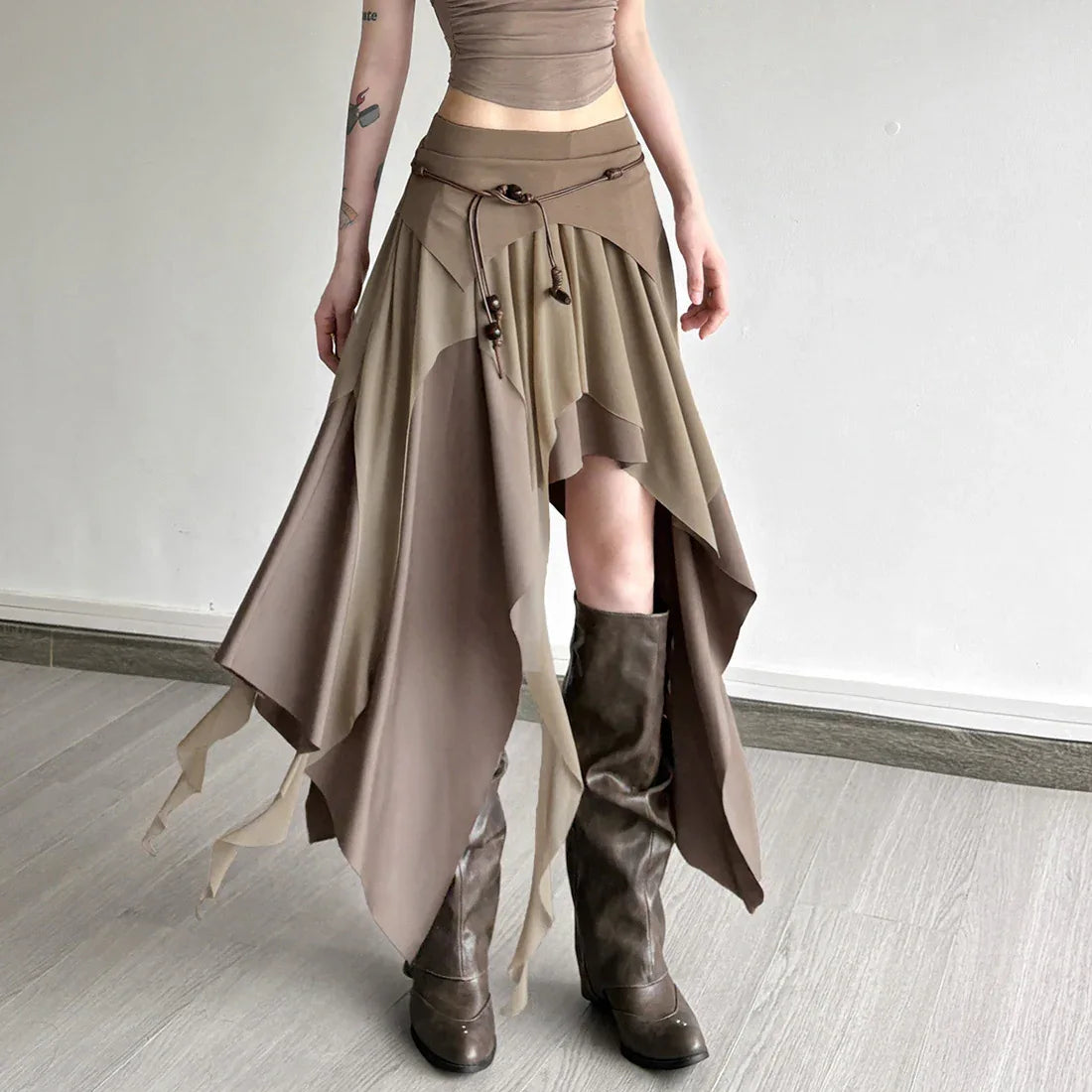 Spicy Girl Style Split Irregular Temperament High Waist Slim Versatile Skirt - Gizmo Galaxy