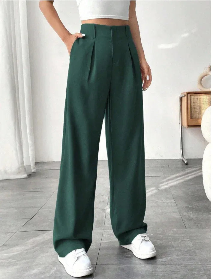 Ladies' High-waisted Slim-fit Suit Pants Wide-leg Floor-dragging Pants - Gizmo Galaxy