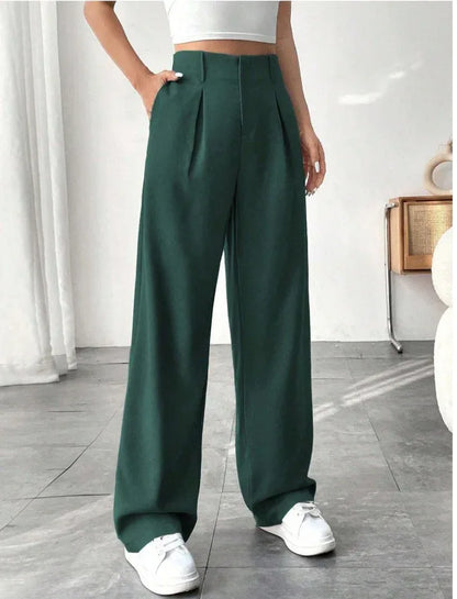 Ladies' High-waisted Slim-fit Suit Pants Wide-leg Floor-dragging Pants - Gizmo Galaxy