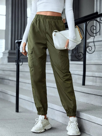 Multi-Color Casual Working Pants Multi-pocket Skinny Pants - Gizmo Galaxy