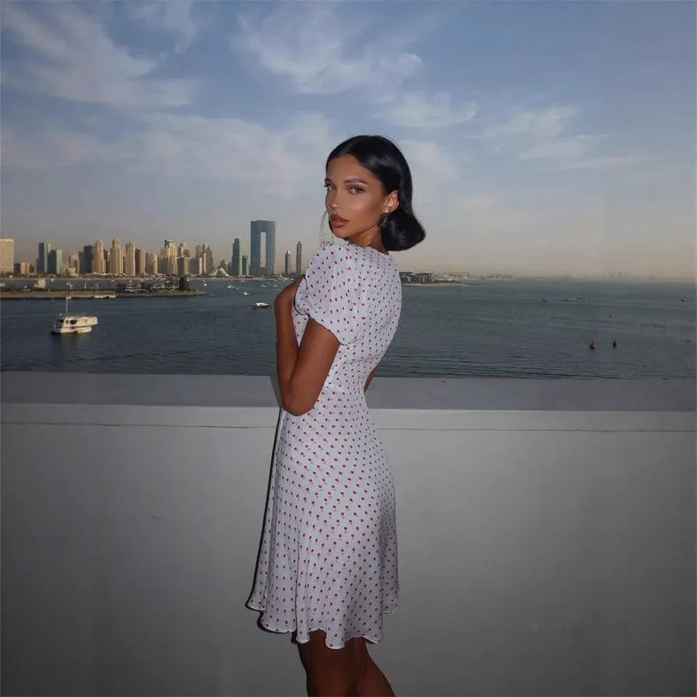 Summer New Arrival Sexy Low-Cut Dress With Bow Decoration - Gizmo Galaxy