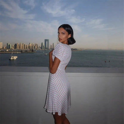 Summer New Arrival Sexy Low-Cut Dress With Bow Decoration - Gizmo Galaxy