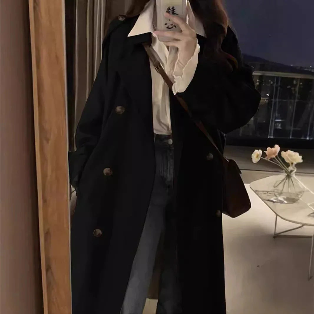 New Spring And Autumn British Style Mid-length Early Autumn Trench Coat For Women - Gizmo Galaxy