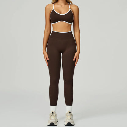 Seamless Yoga Set High-waisted Fitness Workout Outfit - Gizmo Galaxy