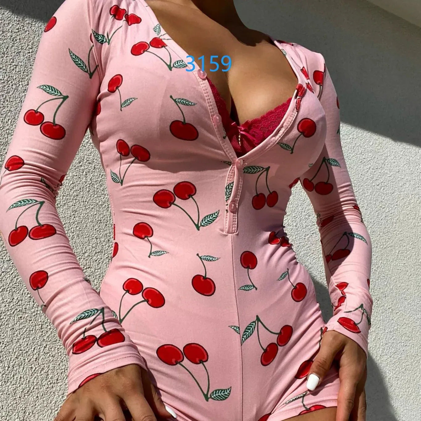 Full-body Printed Long-sleeve Underwear Bodysuit - Gizmo Galaxy