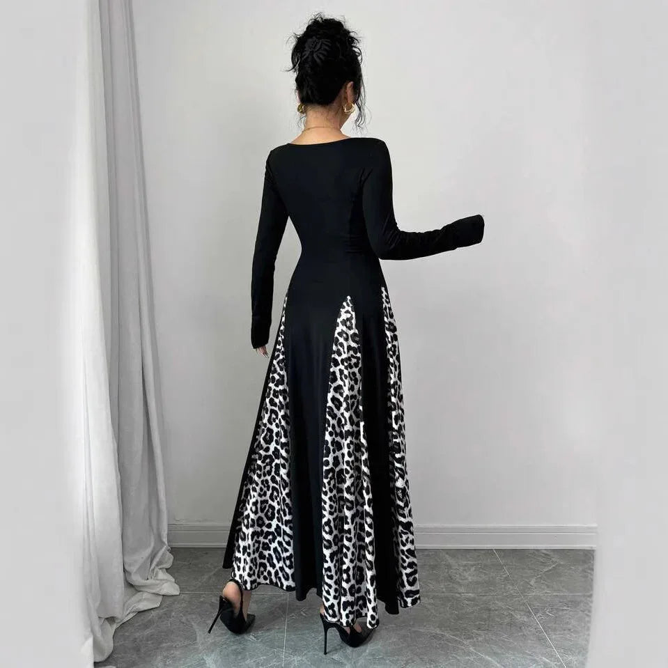 Womens Slimming Split Formal Dress With Long Sleeves - Gizmo Galaxy
