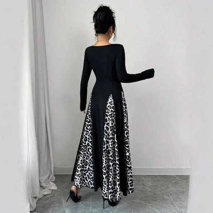 Womens Slimming Split Formal Dress With Long Sleeves - Gizmo Galaxy