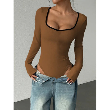 Slim Fit Patchwork Fashion Sexy Siamese Clothes For Women - Gizmo Galaxy