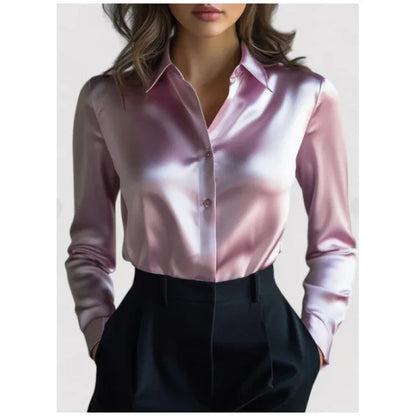 Solid-color Casual Loose-fit Women's Shirt - Gizmo Galaxy