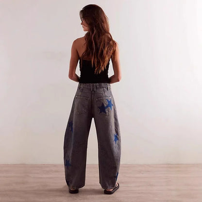 Casual Loose Mid Waist Cylindrical Women's Jeans - Gizmo Galaxy